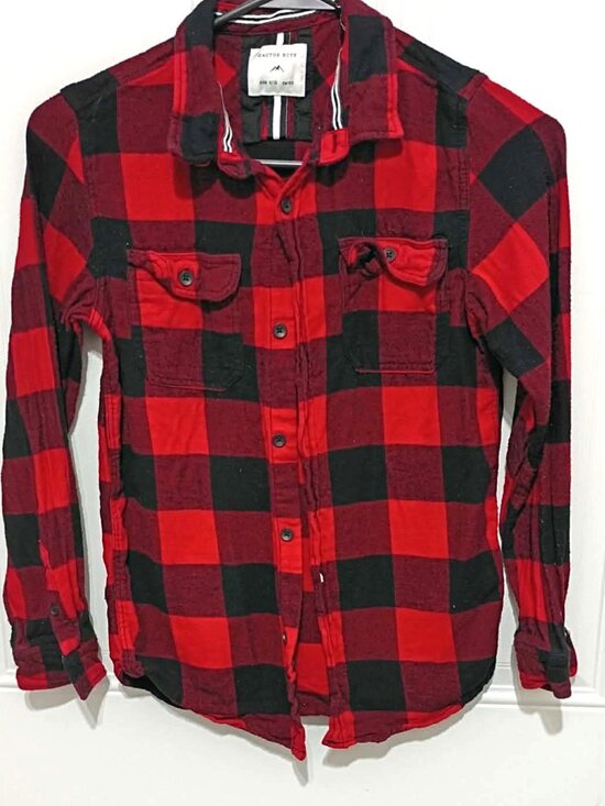 Cactus Boys Other - Cactus Boys Red and Black Button up Flannel Shirt, Boys size 11/12